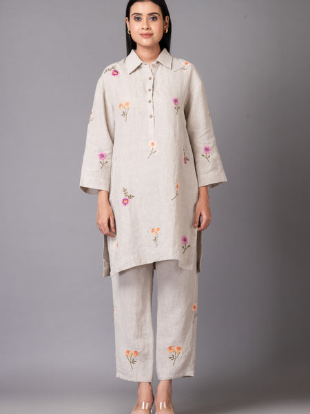 Floral linen co-ord set ROJM 2409143