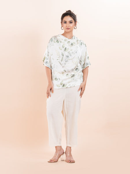 ROJM 2304152 Cowl neck printed top