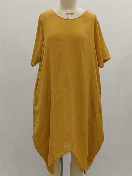 ROJM 2306188 handwoven jamdani cotton dress