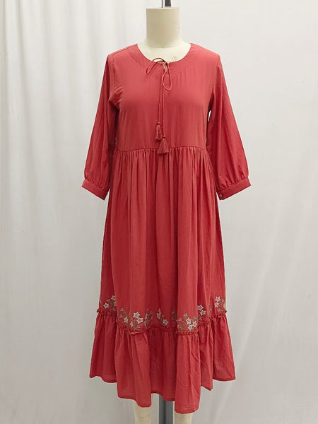 ROJM 2305175 embroidered tunic dress