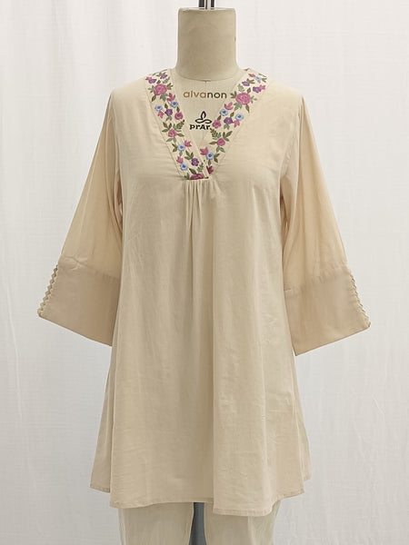 ROJM 2308229 embroidered voile tunic