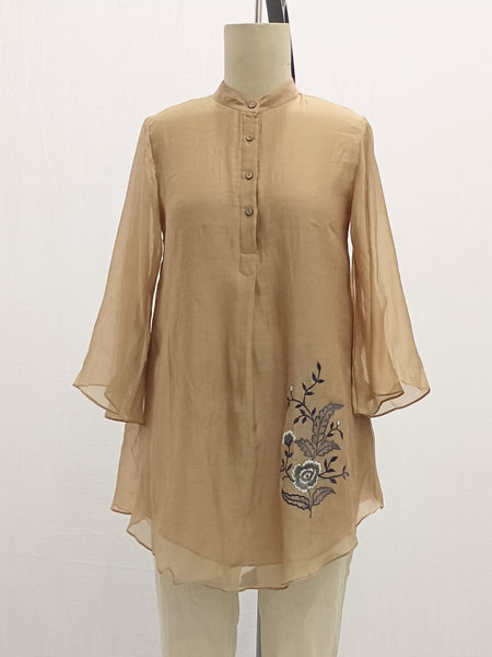 ROJM 2307204 placement embroidey chanderi tunic