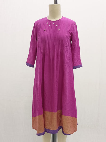 ROJM 215022  dark pink handwoven tunic