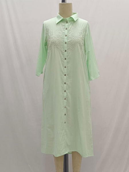 ROJM 223601 collared lime green tunic