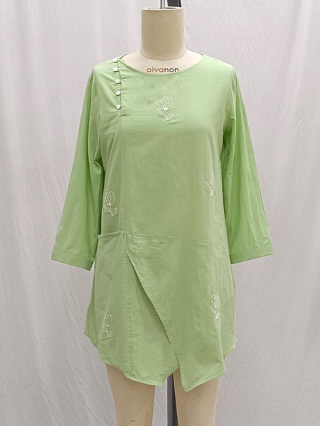 ROJM 230166 Green Voile tunic top