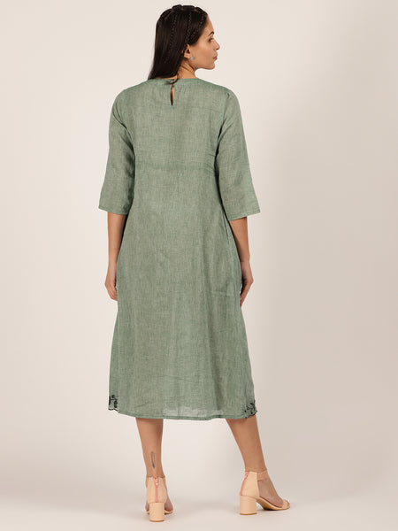 ROAM 192501 hem embroidered tunic dress