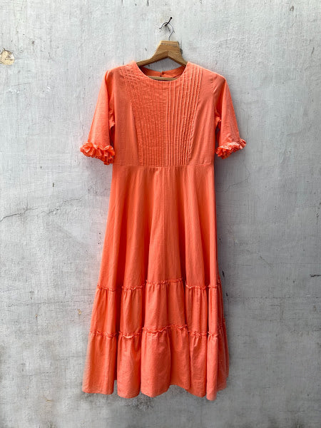 ROAM 200506  pleated organic cotton Tunic Dress